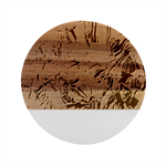 Abstract petals Marble Wood Coaster (Round)