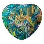 Abstract petals Heart Glass Fridge Magnet (4 pack)
