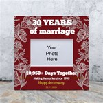 Personalized Wedding anniversary Years of Marriage Any Text in Color Box Photo Frame White Box Photo Frame 4  x 6 