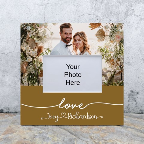 Personalized Wedding Couple Photo Name Box Photo Frame White Box Photo Frame 4  x 6  from ArtsNow.com Front