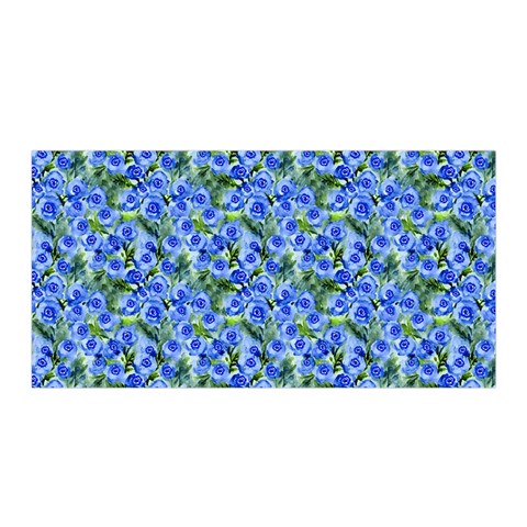 Blue Roses Garden Satin Wrap 35  x 70  from ArtsNow.com Front