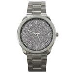 Fuck You Phrase Sketchy Drawing Motif Random Pattern Black Backgrond Sport Metal Watch