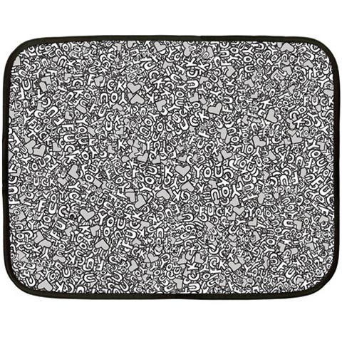 Fuck You Phrase Sketchy Drawing Motif Random Pattern Black Backgrond Fleece Blanket (Mini) from ArtsNow.com 35 x27  Blanket