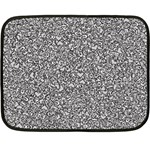 Fuck You Phrase Sketchy Drawing Motif Random Pattern Black Backgrond Two Sides Fleece Blanket (Mini)