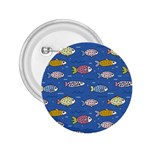 Sea Fish Blue Submarine Animals Patteen 2.25  Buttons