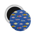 Sea Fish Blue Submarine Animals Patteen 2.25  Magnets