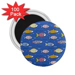 Sea Fish Blue Submarine Animals Patteen 2.25  Magnets (100 pack) 