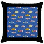 Sea Fish Blue Submarine Animals Patteen Throw Pillow Case (Black)