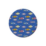 Sea Fish Blue Submarine Animals Patteen Rubber Round Coaster (4 pack)