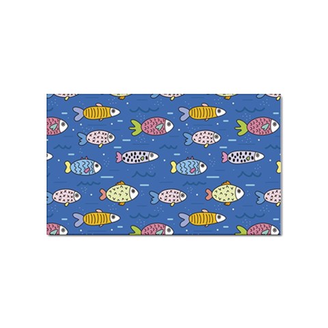 Sea Fish Blue Submarine Animals Patteen Sticker (Rectangular) from ArtsNow.com Front