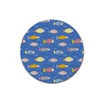 Sea Fish Blue Submarine Animals Patteen Magnet 3  (Round)