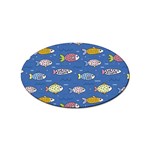 Sea Fish Blue Submarine Animals Patteen Sticker Oval (10 pack)