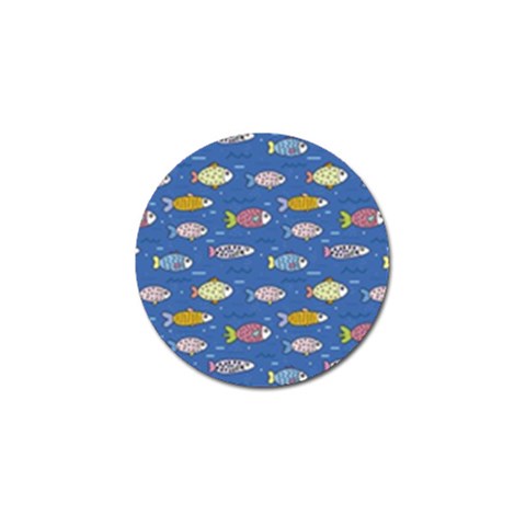 Sea Fish Blue Submarine Animals Patteen Golf Ball Marker from ArtsNow.com Front