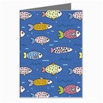 Sea Fish Blue Submarine Animals Patteen Greeting Card