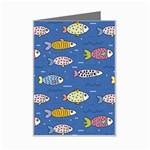 Sea Fish Blue Submarine Animals Patteen Mini Greeting Card