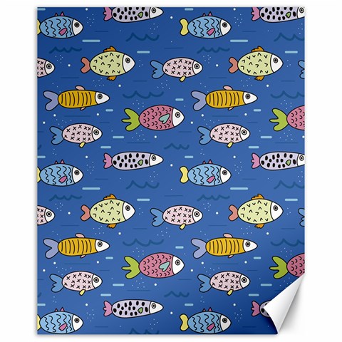 Sea Fish Blue Submarine Animals Patteen Canvas 16  x 20  from ArtsNow.com 15.75 x19.29  Canvas - 1