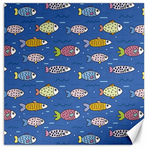 Sea Fish Blue Submarine Animals Patteen Canvas 20  x 20  from ArtsNow.com 19 x19.27  Canvas - 1