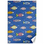 Sea Fish Blue Submarine Animals Patteen Canvas 24  x 36 