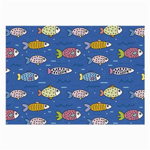 Sea Fish Blue Submarine Animals Patteen Large Glasses Cloth from ArtsNow.com Front