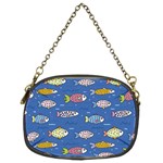 Sea Fish Blue Submarine Animals Patteen Chain Purse (Two Sides)