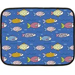 Sea Fish Blue Submarine Animals Patteen Fleece Blanket (Mini)