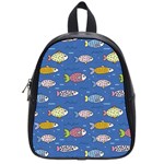 Sea Fish Blue Submarine Animals Patteen School Bag (Small)