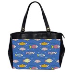 Sea Fish Blue Submarine Animals Patteen Oversize Office Handbag (2 Sides)