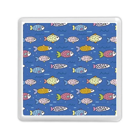 Sea Fish Blue Submarine Animals Patteen Memory Card Reader (Square) from ArtsNow.com Front