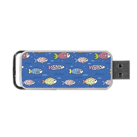 Sea Fish Blue Submarine Animals Patteen Portable USB Flash (One Side) from ArtsNow.com Front