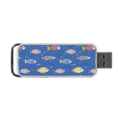 Sea Fish Blue Submarine Animals Patteen Portable USB Flash (Two Sides) from ArtsNow.com Front