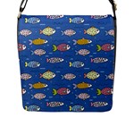 Sea Fish Blue Submarine Animals Patteen Flap Closure Messenger Bag (L)