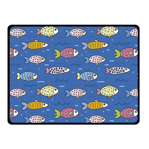 Sea Fish Blue Submarine Animals Patteen Two Sides Fleece Blanket (Small) from ArtsNow.com 45 x34  Blanket Back