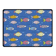 Sea Fish Blue Submarine Animals Patteen Two Sides Fleece Blanket (Small) from ArtsNow.com 45 x34  Blanket Back