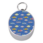 Sea Fish Blue Submarine Animals Patteen Mini Silver Compasses