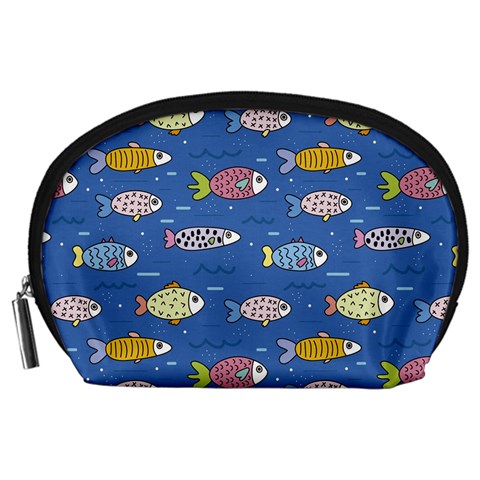 Sea Fish Blue Submarine Animals Patteen Accessory Pouch (Large) from ArtsNow.com Front