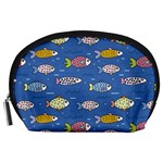 Sea Fish Blue Submarine Animals Patteen Accessory Pouch (Large)