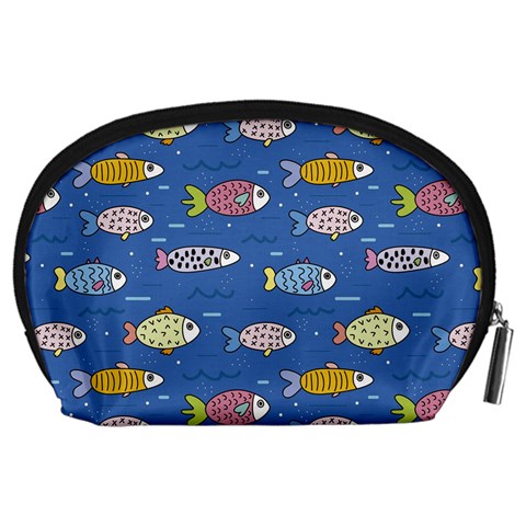 Sea Fish Blue Submarine Animals Patteen Accessory Pouch (Large) from ArtsNow.com Back