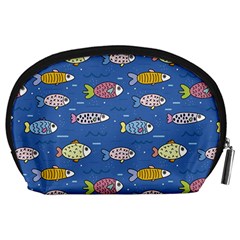 Sea Fish Blue Submarine Animals Patteen Accessory Pouch (Large) from ArtsNow.com Back