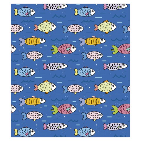 Sea Fish Blue Submarine Animals Patteen Drawstring Pouch (Medium) from ArtsNow.com Front