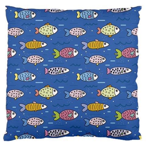 Sea Fish Blue Submarine Animals Patteen Standard Premium Plush Fleece Cushion Case (One Side) from ArtsNow.com Front