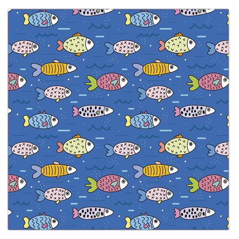 Sea Fish Blue Submarine Animals Patteen Square Satin Scarf (36  x 36 ) from ArtsNow.com Front