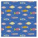 Sea Fish Blue Submarine Animals Patteen Square Satin Scarf (36  x 36 )