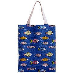 Sea Fish Blue Submarine Animals Patteen Zipper Classic Tote Bag from ArtsNow.com Back