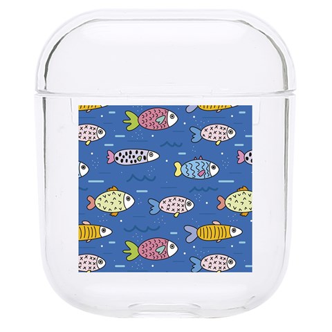 Sea Fish Blue Submarine Animals Patteen Hard PC AirPods 1/2 Case from ArtsNow.com Front