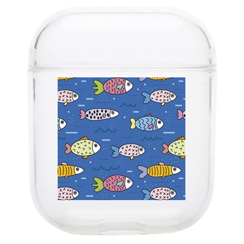 Sea Fish Blue Submarine Animals Patteen Soft TPU AirPods 1/2 Case from ArtsNow.com Front