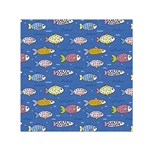 Sea Fish Blue Submarine Animals Patteen Square Satin Scarf (30  x 30 )