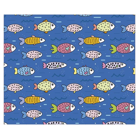 Sea Fish Blue Submarine Animals Patteen Zipper Medium Tote Bag from ArtsNow.com Front