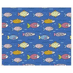 Sea Fish Blue Submarine Animals Patteen Zipper Medium Tote Bag from ArtsNow.com Front