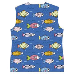 Sea Fish Blue Submarine Animals Patteen Women s Button Up Vest from ArtsNow.com Back