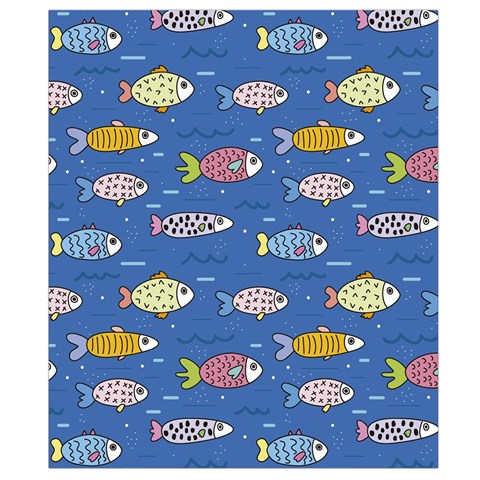 Sea Fish Blue Submarine Animals Patteen Belt Pouch Bag (Large) from ArtsNow.com Back Strap